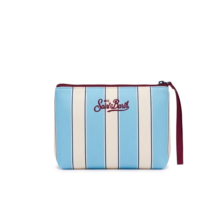 SAINT BARTH Pochette celeste a righe bambina