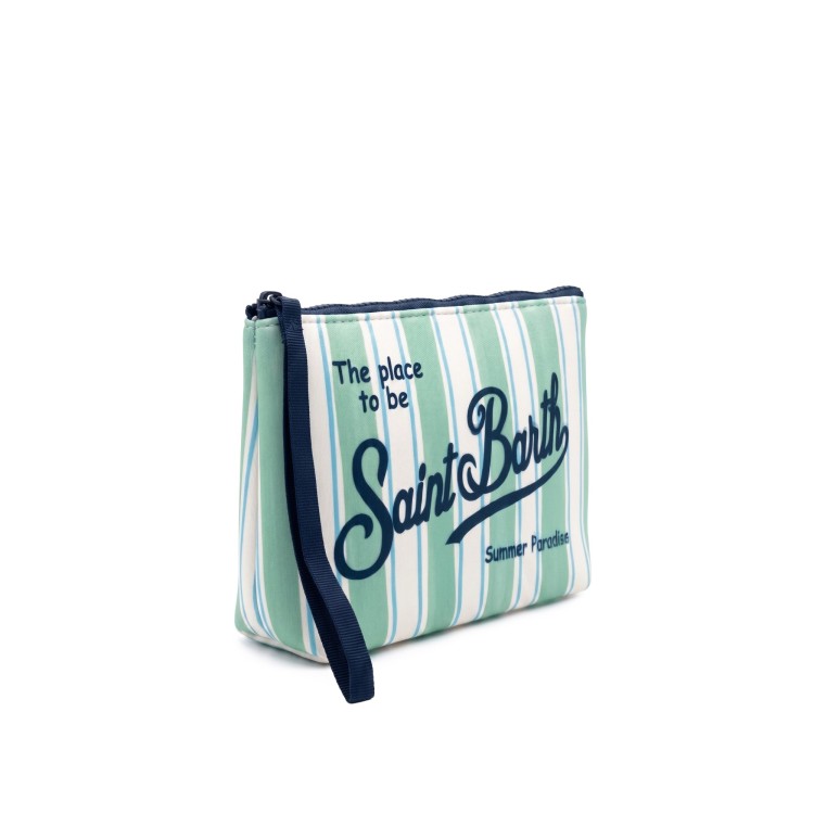 SAINT BARTH Pochette verde a righe bambina