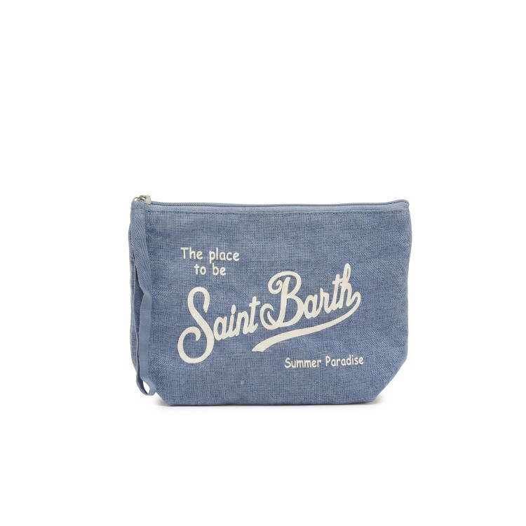SAINT BARTH Pochette effetto denim in lino bambini
