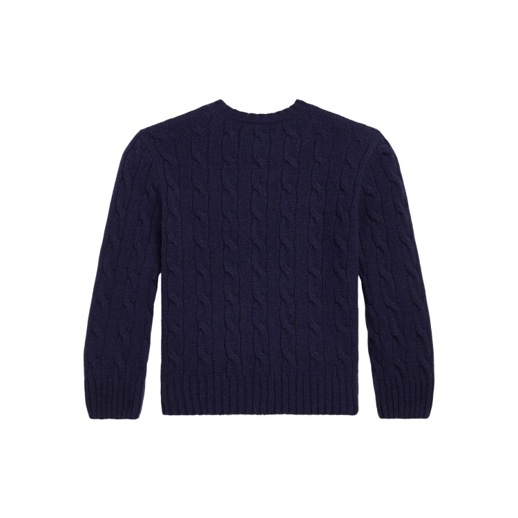 RALPH LAUREN Maglione blu navy a trecce bambini