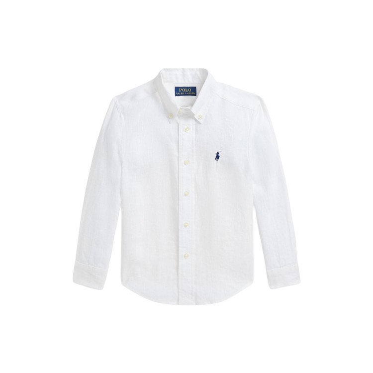 RALPH LAUREN Camicia bianca in lino bambino