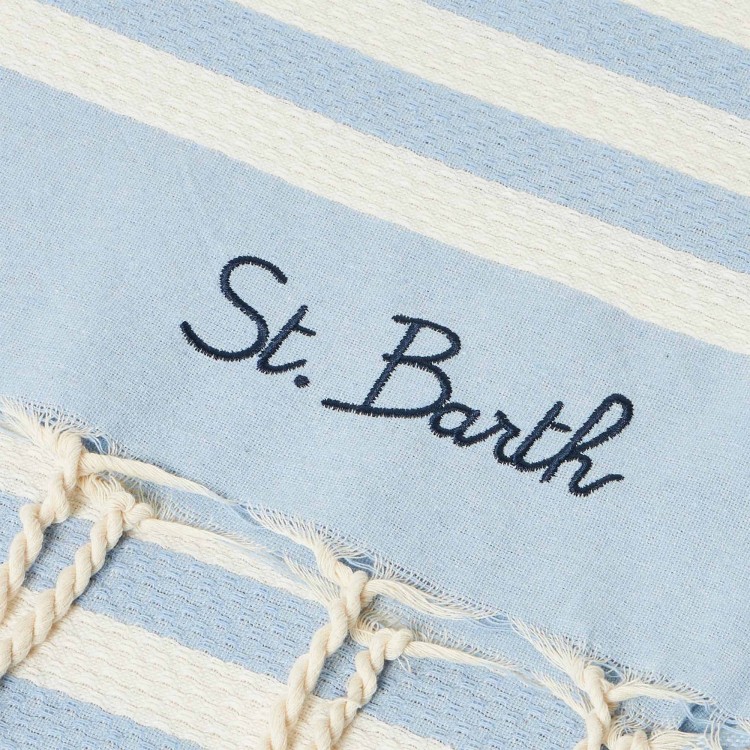 SAINT BARTH Telo mare a righe celesti bambini