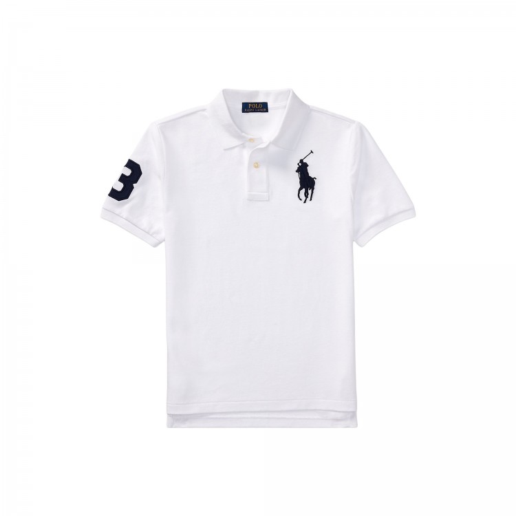 RALPH LAUREN Polo bianca in piqué Big Pony bambino