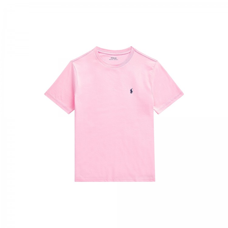 RALPH LAUREN T-shirt rosa Pony blu navy bambina