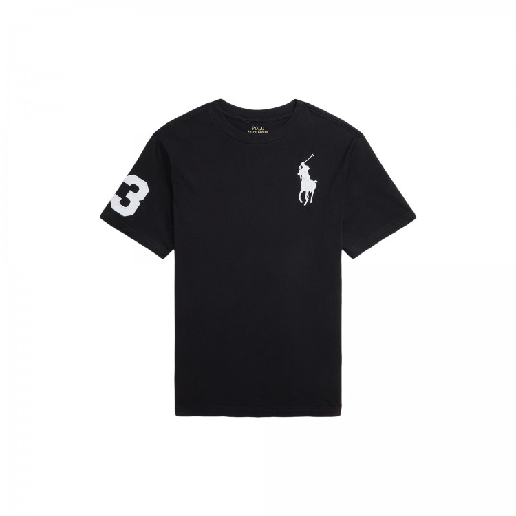 RALPH LAUREN T-shirt nera Big Pony bambini