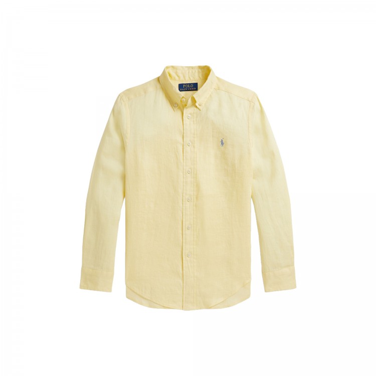 RALPH LAUREN Camicia gialla in lino bambino