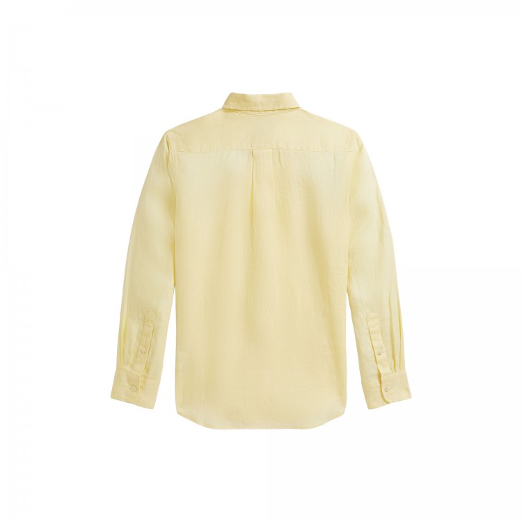 RALPH LAUREN Camicia gialla in lino bambino