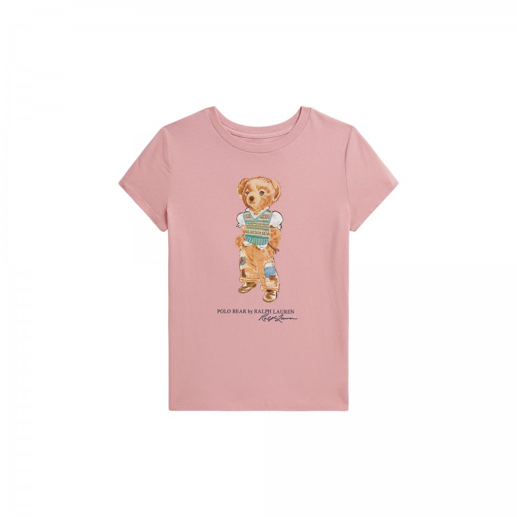 RALPH LAUREN T-shirt rosa Polo Bear bambina