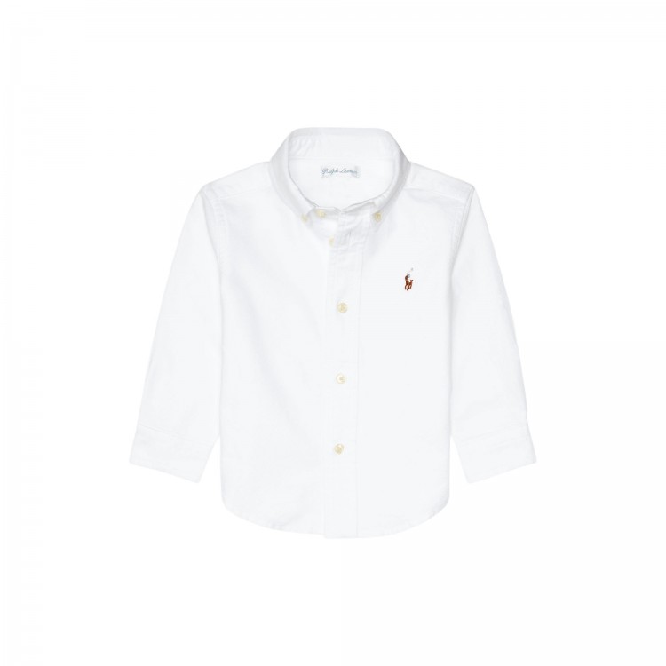 RALPH LAUREN Camicia bianca Oxford neonato