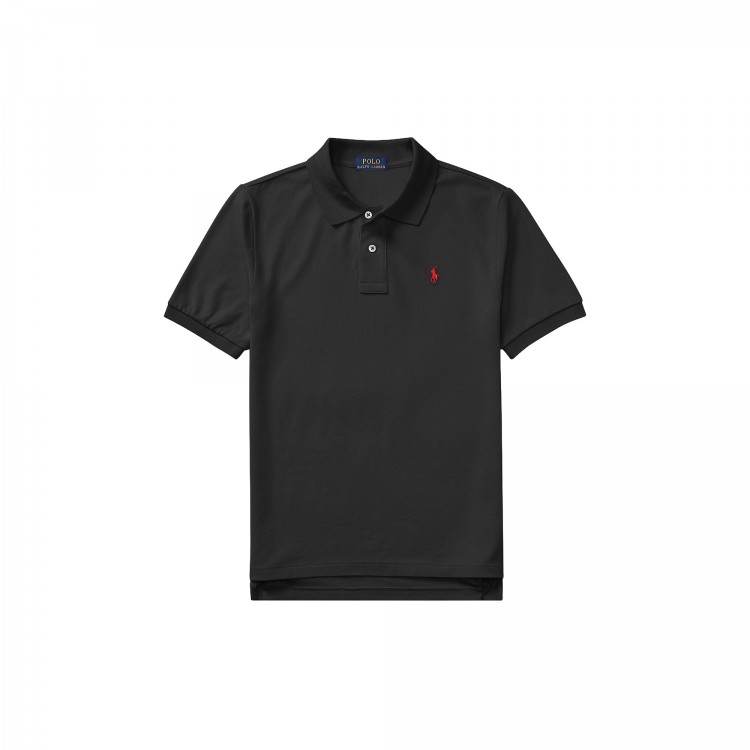 RALPH LAUREN Polo nera in piqué bambino