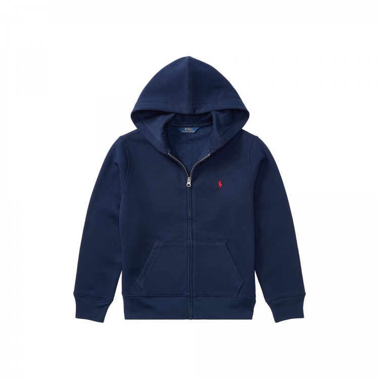 RALPH LAUREN Felpa blu navy full-zip bambini