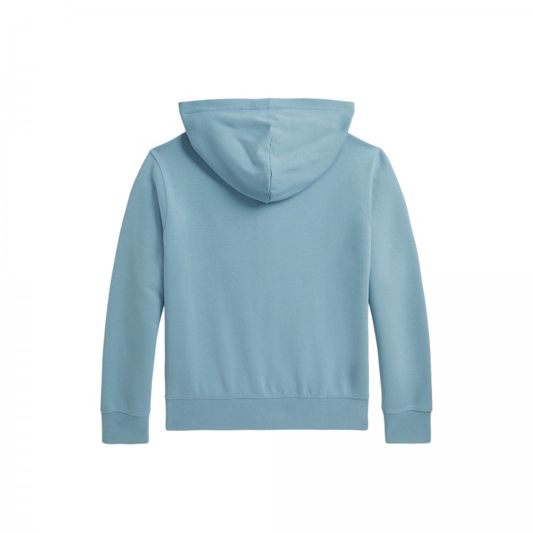 RALPH LAUREN Felpa celeste full-zip con cappuccio bambini