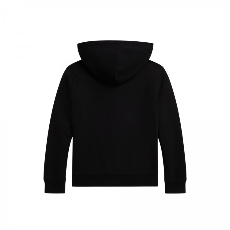 RALPH LAUREN Felpa nera full-zip con cappuccio bambini