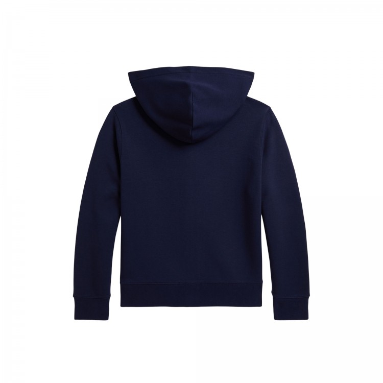 RALPH LAUREN Felpa blu navy full-zip con cappuccio bambini