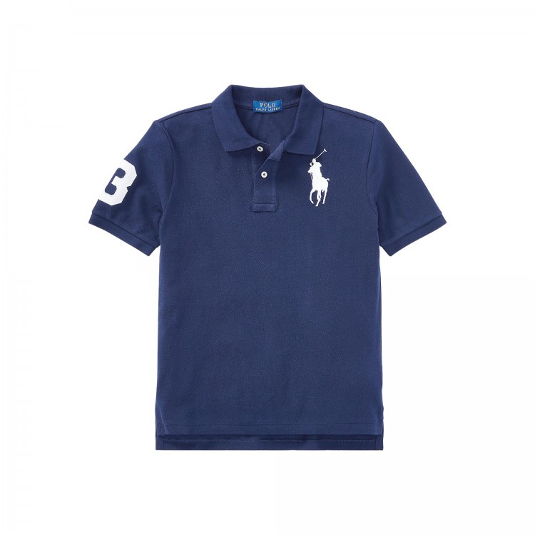 RALPH LAUREN Polo blu navy in piqué Big Pony bambino