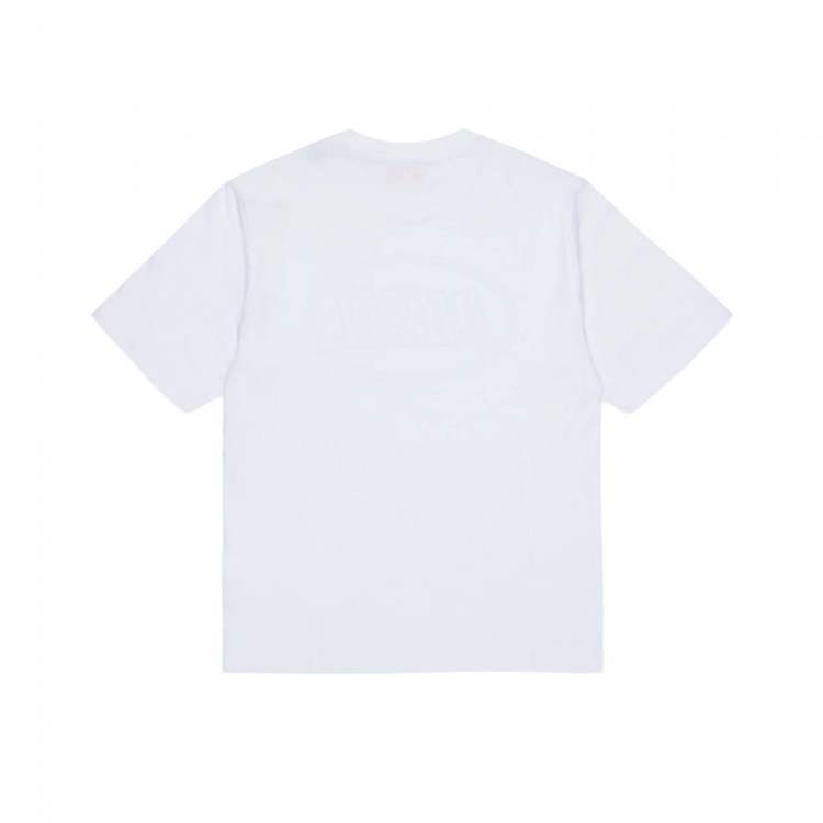 DIESEL T-shirt bianca con logo circolare bambini