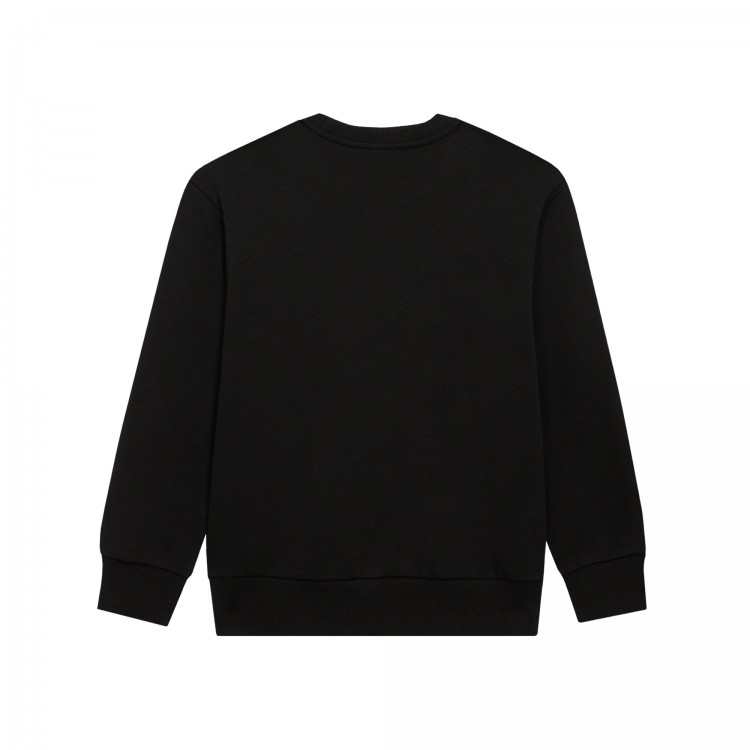 DIESEL Felpa nera con logo circolare bambini