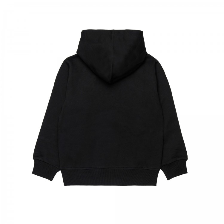 DIESEL Felpa nera logata con cappuccio bambini
