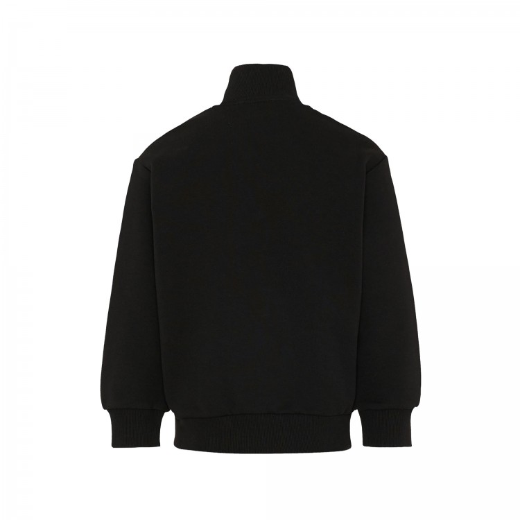 DIESEL Felpa nera logata full-zip bambini