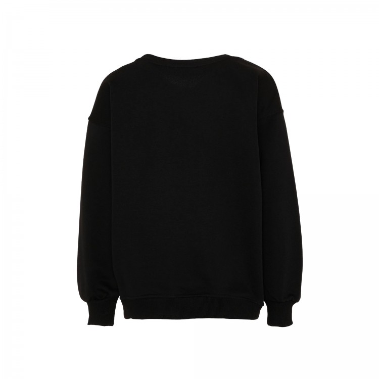 DIESEL Felpa nera girocollo con logo bambina