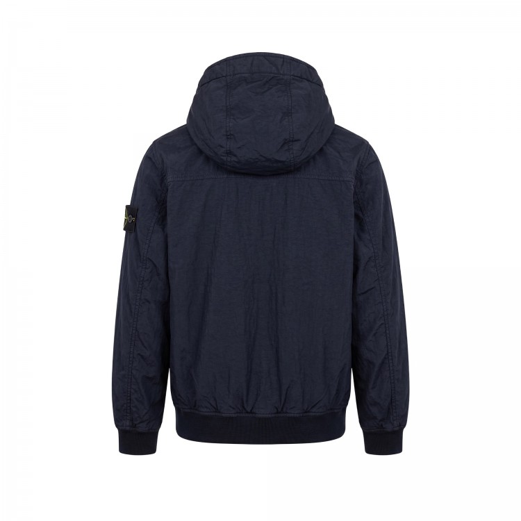 STONE ISLAND Giubbotto blu navy con cappuccio bambini