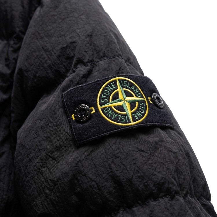 STONE ISLAND Giubbotto nero in vera piuma bambini