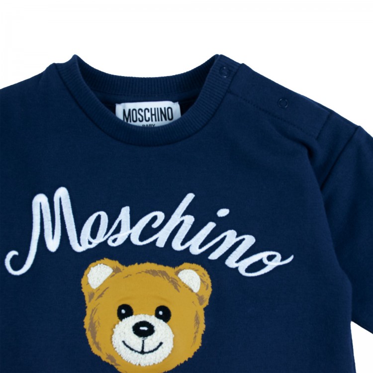 MOSCHINO Abito felpa blu neonata