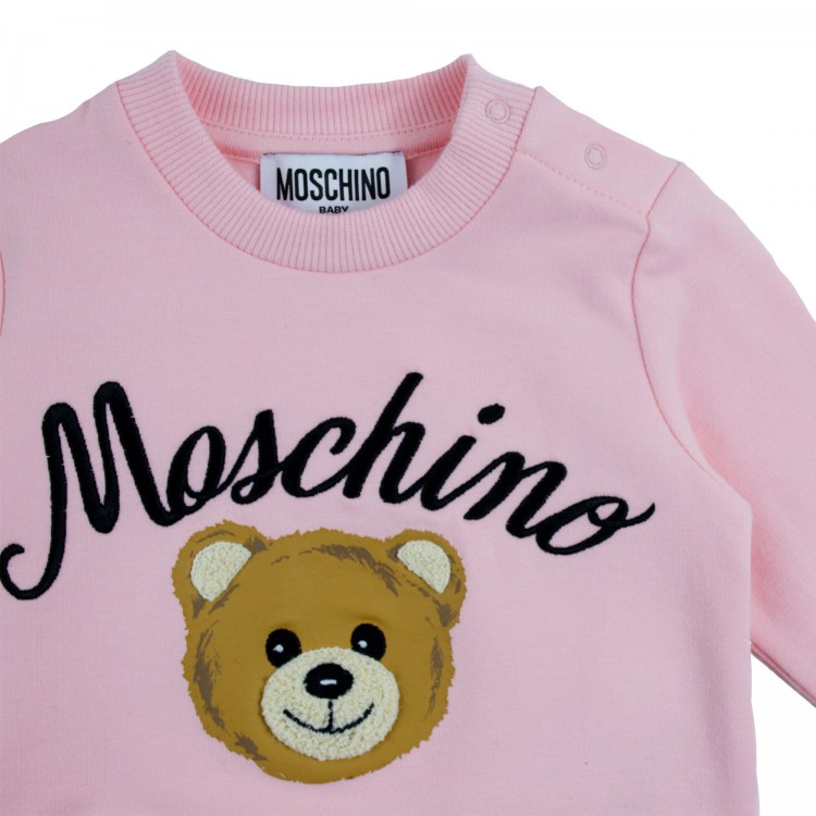 MOSCHINO Felpa rosa  neonata