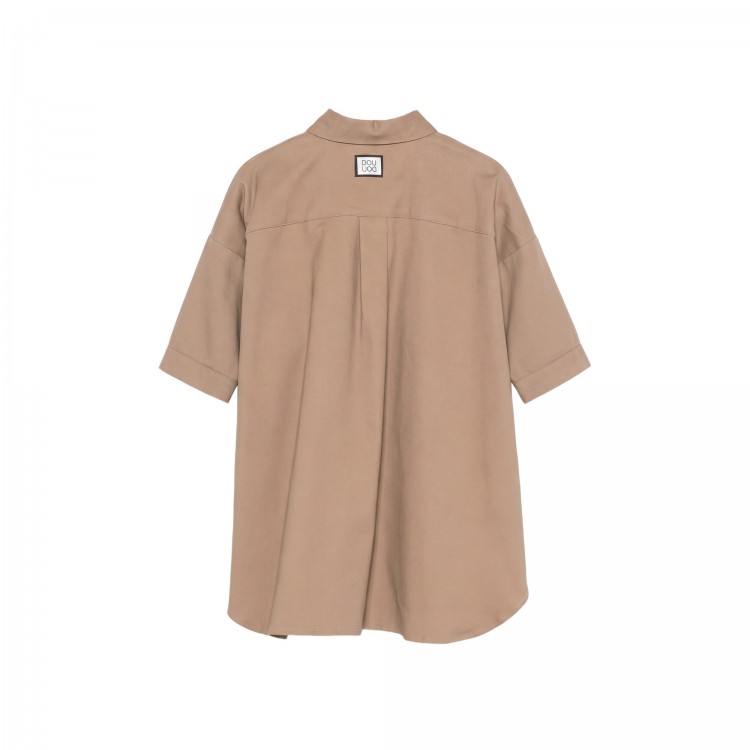 DOUDOU Abito beige a camicia bambina