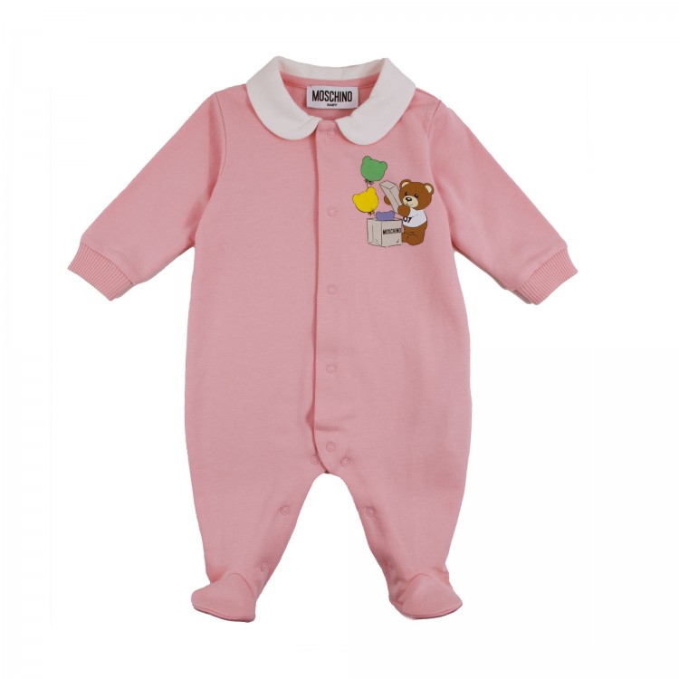 MOSCHINO Tutina rosa neonato