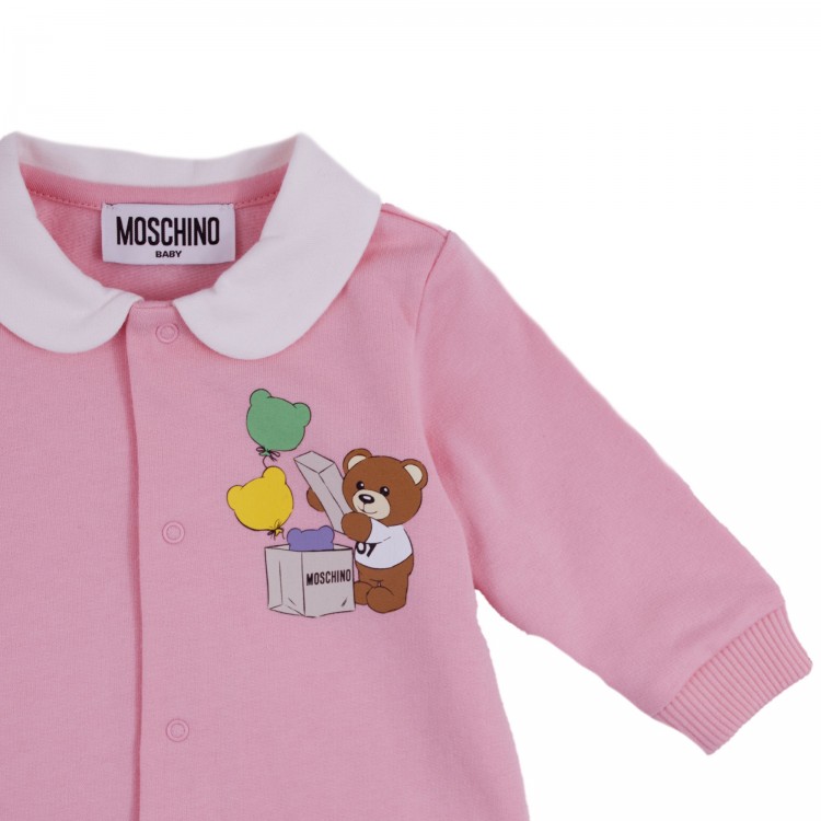 MOSCHINO Tutina rosa neonato