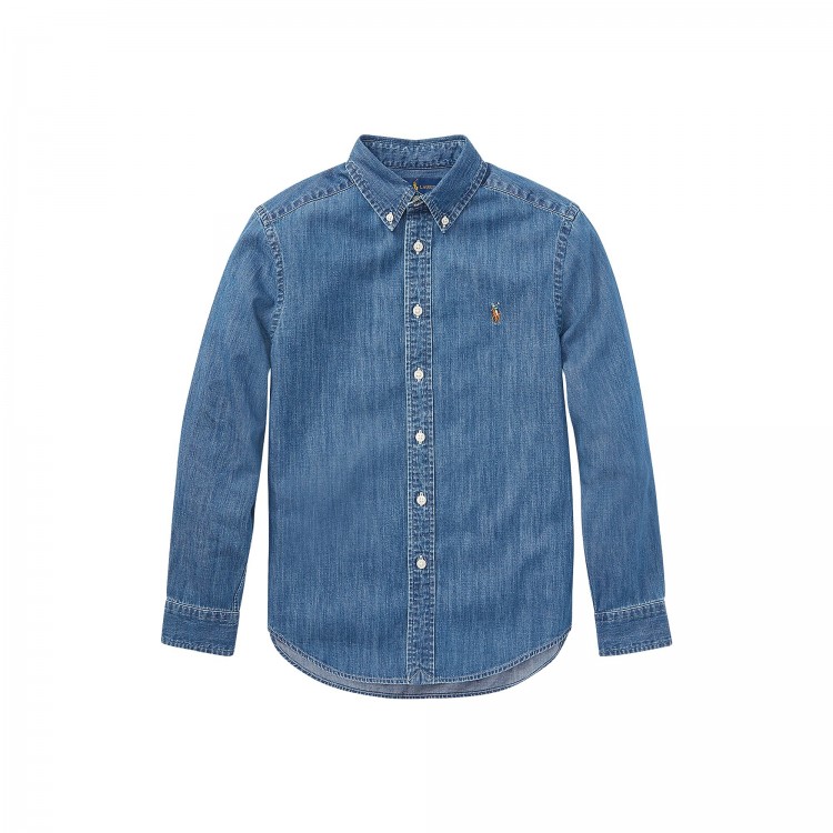 RALPH LAUREN Camicia in cotone chambray bambino