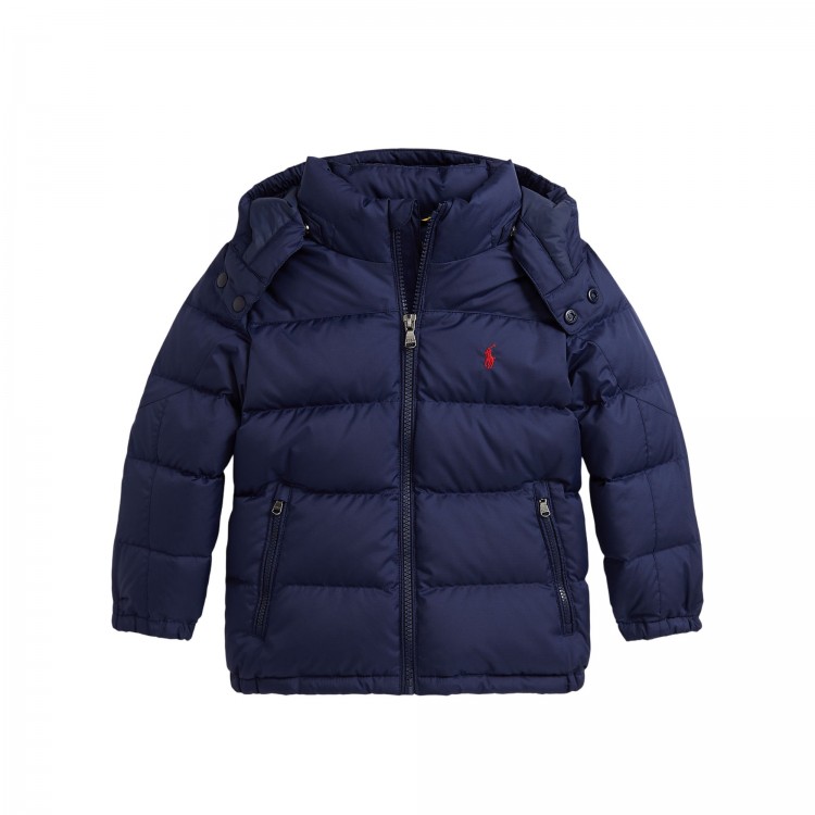 RALPH LAUREN Giubbotto blu navy pony rosso bambini