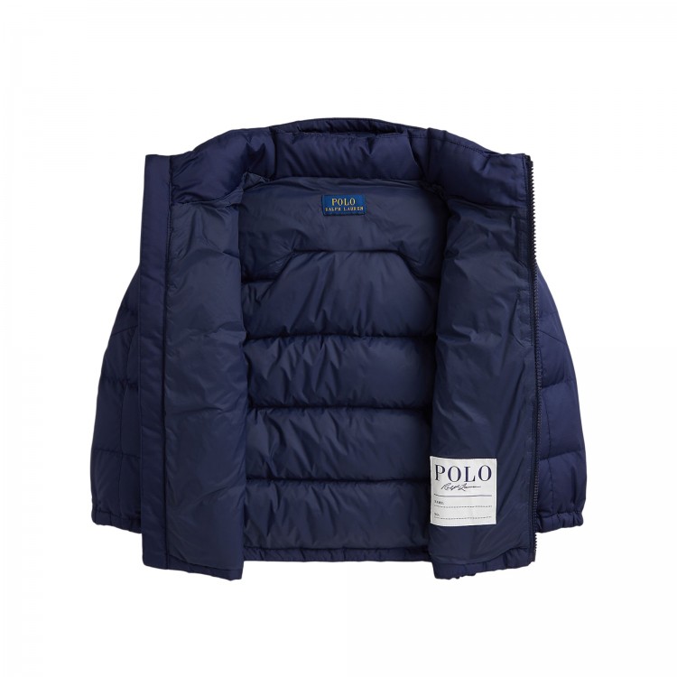 RALPH LAUREN Giubbotto blu navy pony rosso bambini