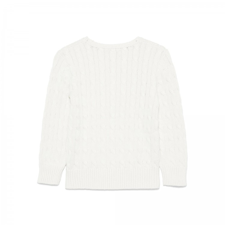 RALPH LAUREN Maglione bianco a trecce bambini