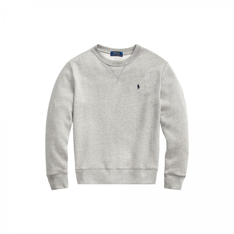 RALPH LAUREN Felpa grigia girocollo bambini