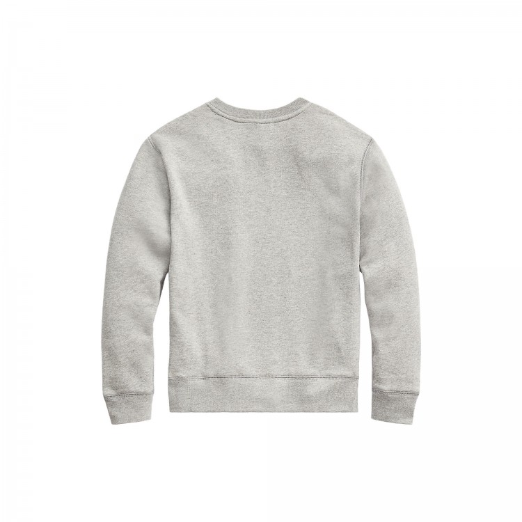 RALPH LAUREN Felpa grigia girocollo bambini