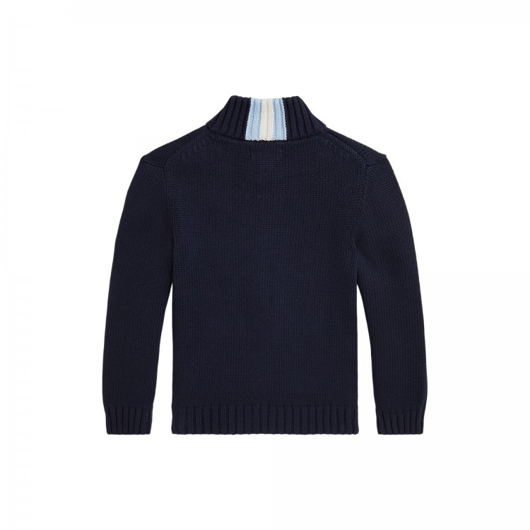 RALPH LAUREN Maglia blu navy full-zip bambini