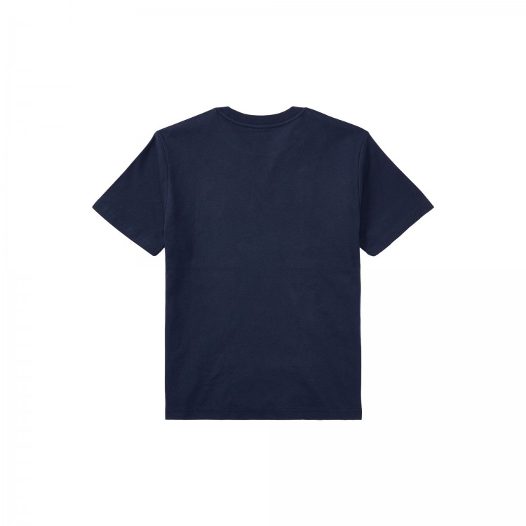RALPH LAUREN T-shirt blu navy Pony rosso bambini