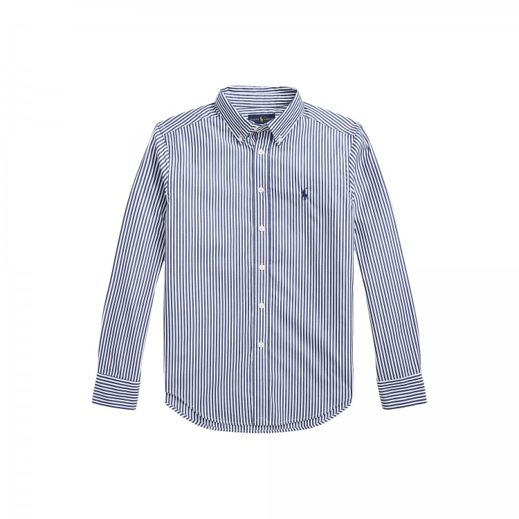 RALPH LAUREN Camicia a righe blu navy bambino