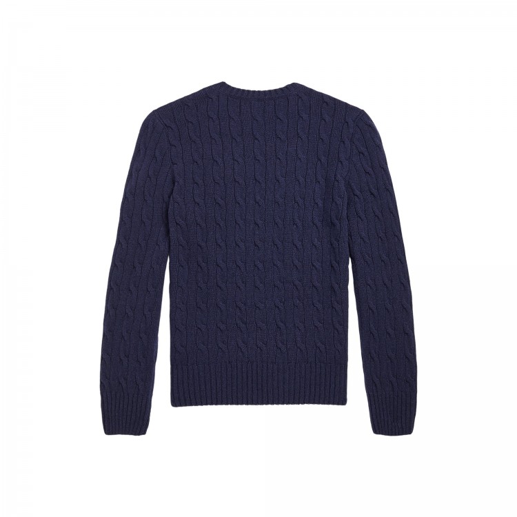 RALPH LAUREN Maglione blu navy cashmere bambini