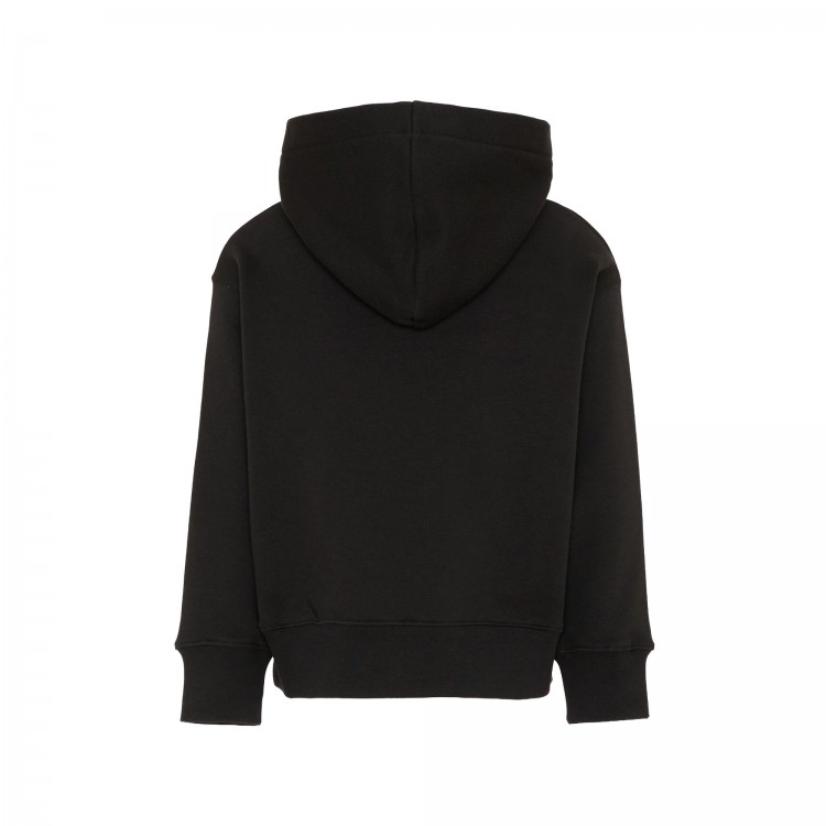 PALM ANGELS Felpa nera Teddy Bear con cappuccio bambino