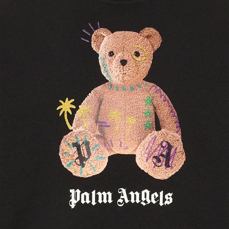 PALM ANGELS Felpa nera Teddy Bear bambino