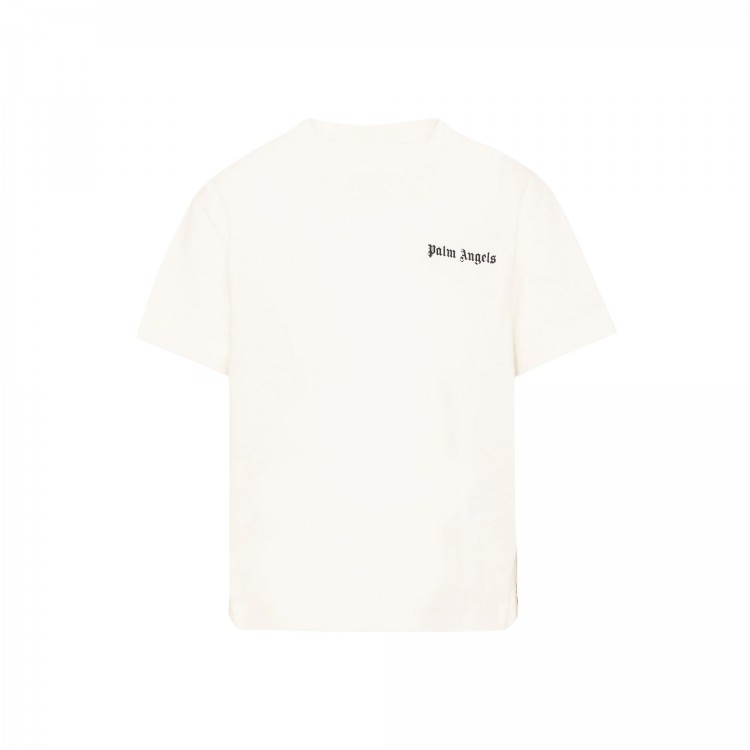PALM ANGELS T-shirt panna con dettaglio linee bambino
