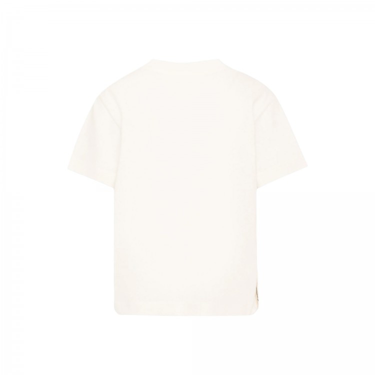 PALM ANGELS T-shirt panna con dettaglio linee bambino
