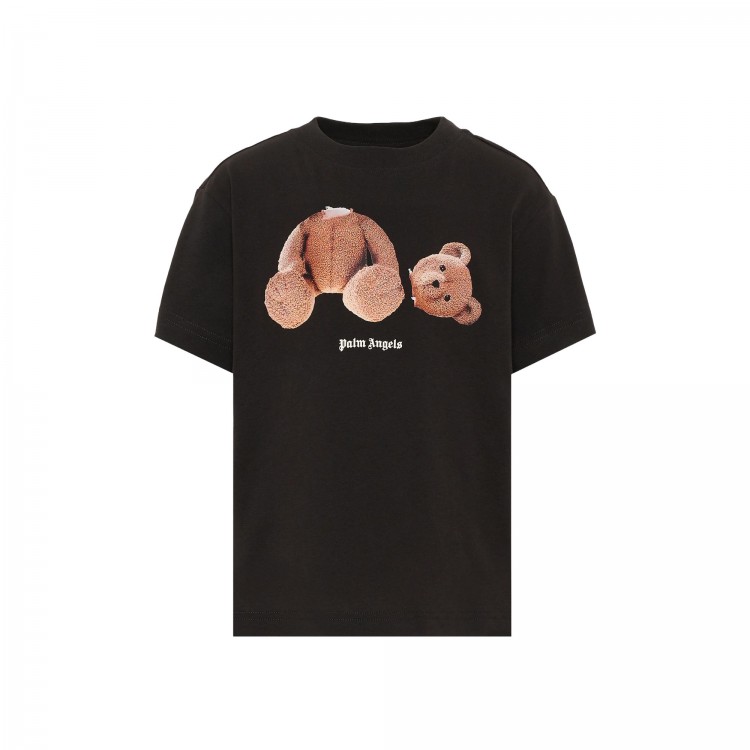 PALM ANGELS T-shirt nera Teddy Bear bambino