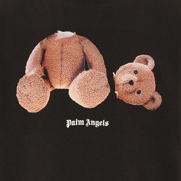 PALM ANGELS T-shirt nera Teddy Bear bambino