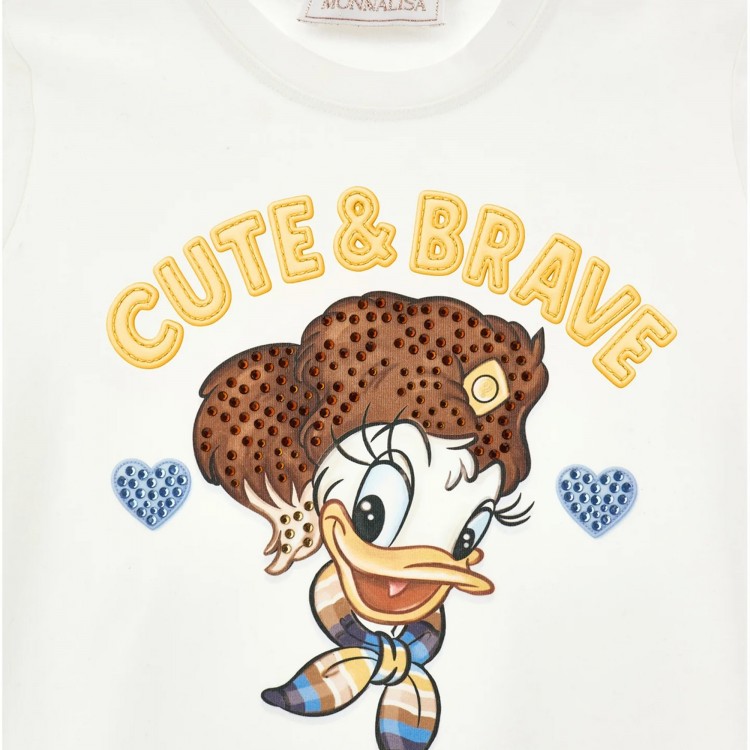 MONNALISA T-shirt panna Daisy Duck bambina