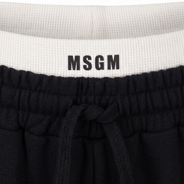 MSGM Pantalone nero wide leg bambina