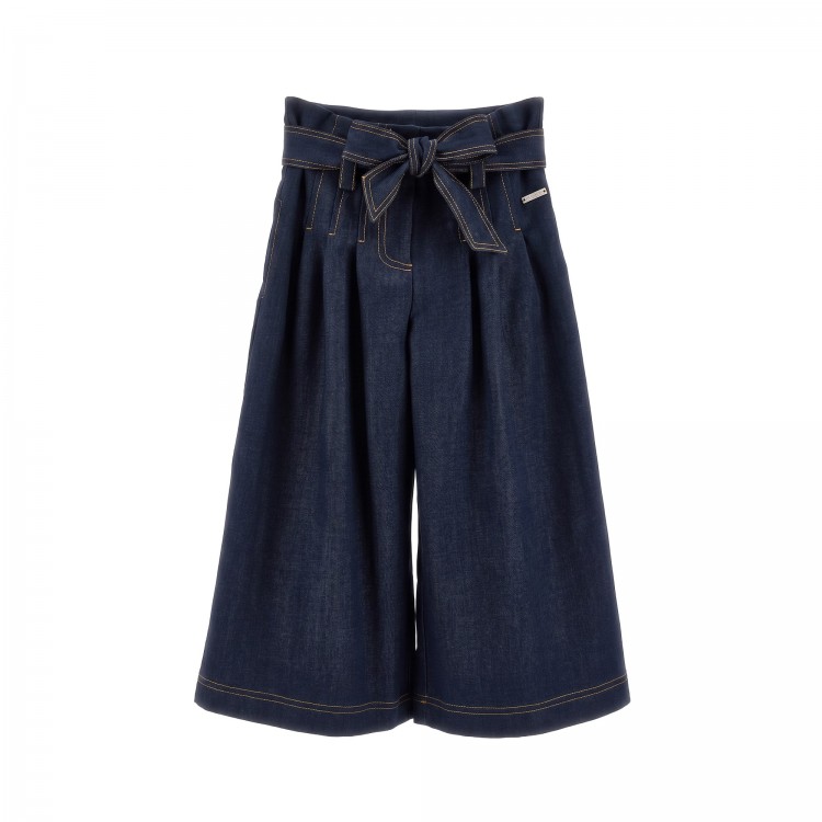 MONNALISA Jeans blu wide leg bambina